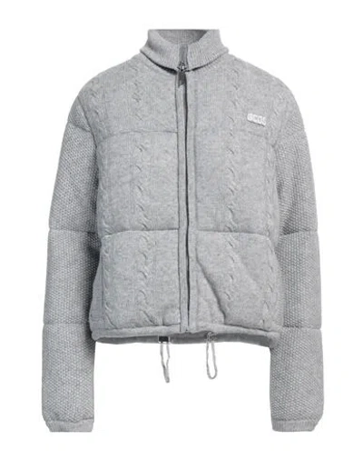Gcds Woman Puffer Grey Size M Viscose, Polyamide, Wool, Cashmere