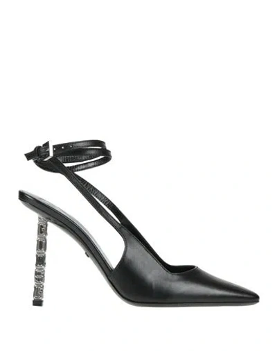 Gcds 120mm Slingback Leather Pumps In Black