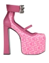 Gcds Woman Pumps Fuchsia Size 7 Soft Leather, Textile Fibers In Pink