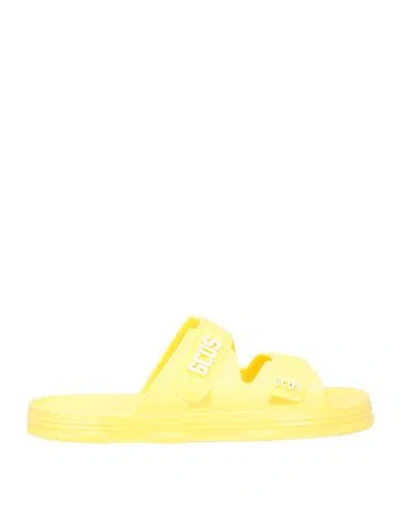 Gcds Woman Sandals Yellow Size 8 Rubber