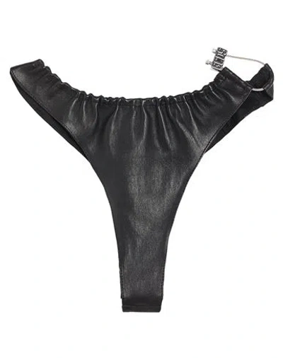 Gcds Woman Shorts & Bermuda Shorts Black Size M Leather