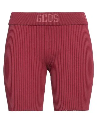 Gcds Woman Shorts & Bermuda Shorts Burgundy Size S Polyamide, Elastane In Red