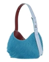 Gcds Small Comma Cavallino Shoulder Bag In Blue
