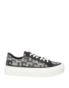 Gcds Woman Sneakers Black Size 7 Leather, Textile Fibers