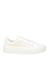 Gcds Woman Sneakers Cream Size 11 Leather, Textile Fibers In White