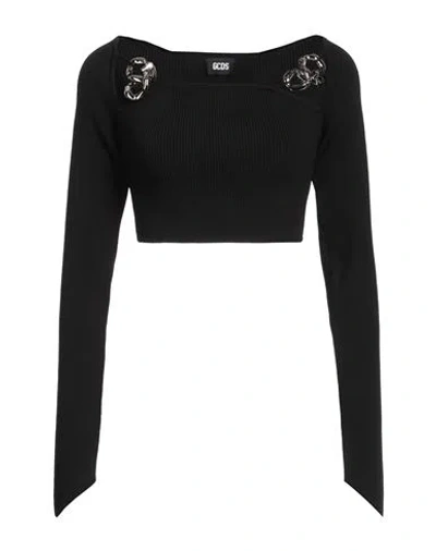 Gcds Woman Sweater Black Size L Viscose, Polyamide