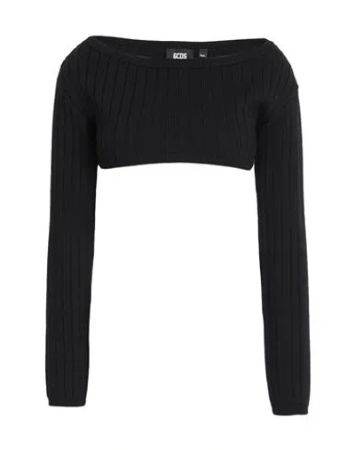 Gcds Woman Sweater Black Size L Wool, Acrylic