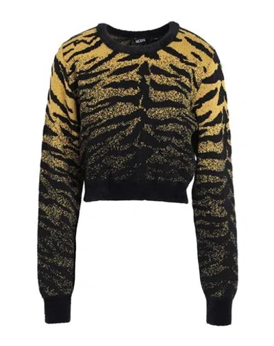 Gcds Woman Sweater Black Size M Textile Fibers, Cotton, Metal, Elastane