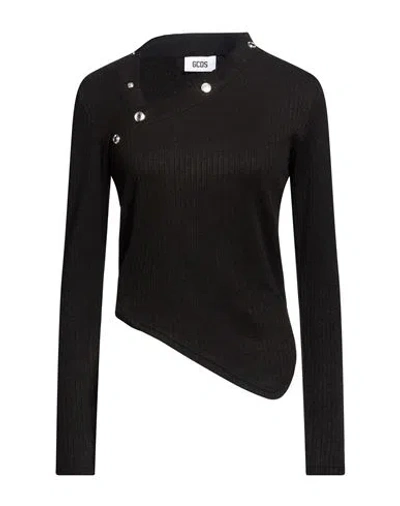 Gcds Woman Sweater Black Size M Viscose, Polyester, Polyamide, Elastane