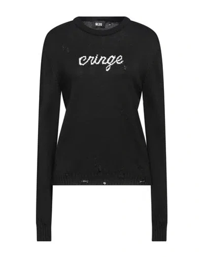 GCDS GCDS WOMAN SWEATER BLACK SIZE XL WOOL, ACRYLIC