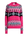 Gcds Woman Sweater Fuchsia Size 2 Polyamide, Mohair Wool, Acrylic In Pink