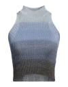 Gcds Degradé Ribbed-knit Cropped Top In Blue