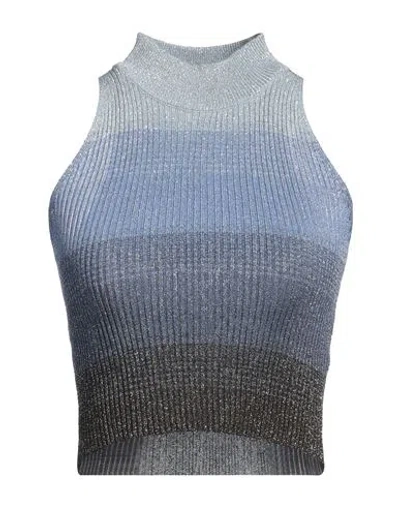 GCDS GCDS WOMAN TOP LIGHT BLUE SIZE M VISCOSE, POLYESTER, METALLIC FIBER