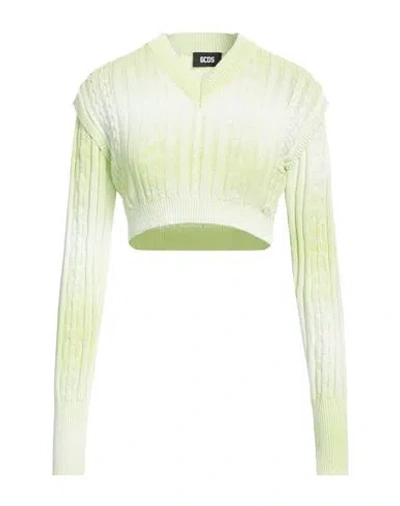 Gcds Woman Sweater Lime Green Size L Cotton, Polyamide
