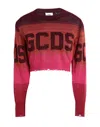 Gcds Cropped Sweater With Lurex Threads In Orange