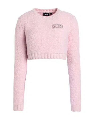 GCDS GCDS WOMAN SWEATER PINK SIZE L ACRYLIC, WOOL, ALPACA WOOL, POLYAMIDE