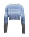 Gcds Woman Sweater Sky Blue Size L Viscose, Polyester, Metal In Blue