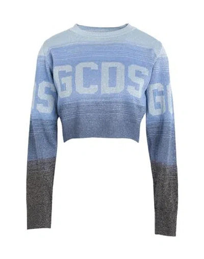 Gcds Woman Sweater Sky Blue Size L Viscose, Polyester, Metal