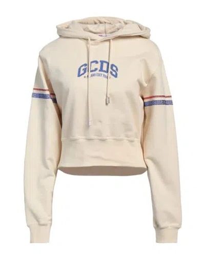 Gcds Woman Sweatshirt Beige Size Xl Cotton