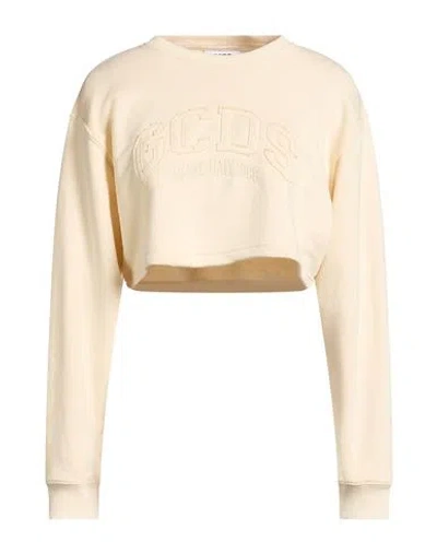 Gcds Woman Sweatshirt Beige Size Xxs Cotton, Polyester In Neutral