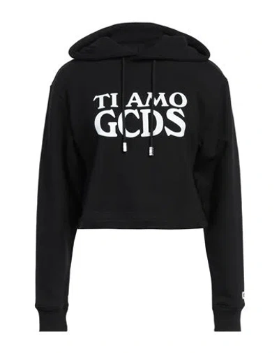 Gcds Woman Sweatshirt Black Size L Cotton