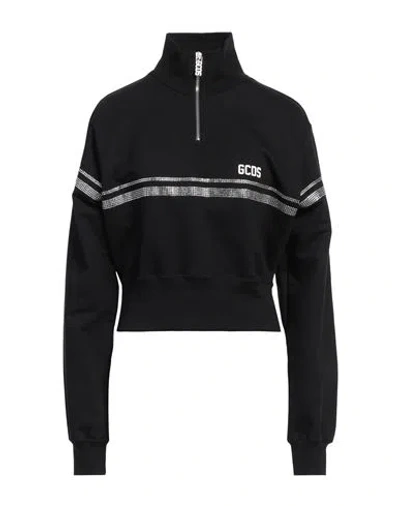 Gcds Woman Sweatshirt Black Size Xxl Cotton