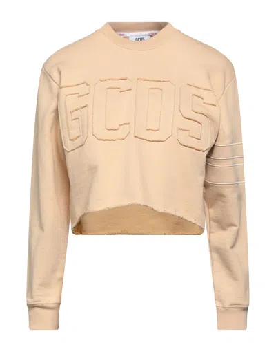 GCDS GCDS WOMAN SWEATSHIRT SAND SIZE M COTTON