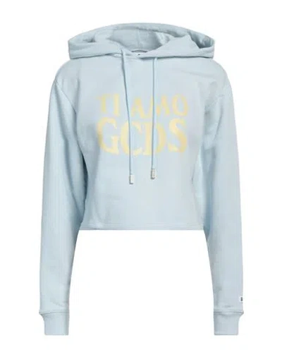 Gcds Woman Sweatshirt Sky Blue Size M Cotton