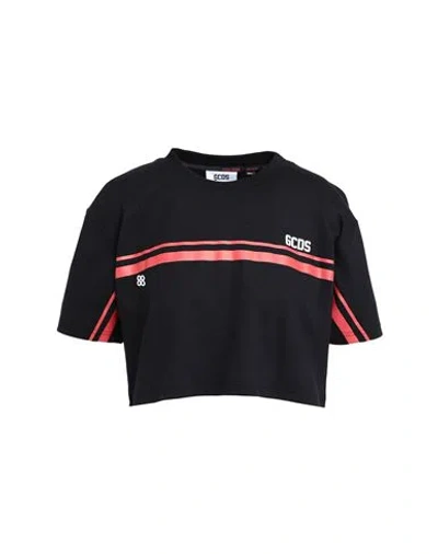Gcds Woman T-shirt Black Size L Cotton