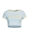 Gcds Woman T-shirt Sky Blue Size L Cotton