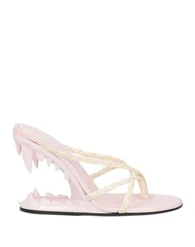 Gcds Morso 110mm Leather Thong Sandals In White