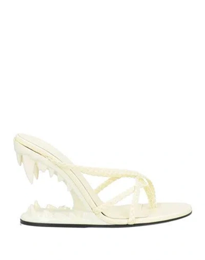 Gcds Morso 110mm Leather Thong Sandals In Yellow
