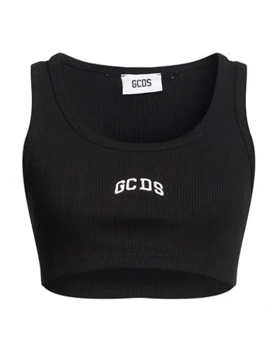Gcds Woman Top Black Size L Cotton, Elastane