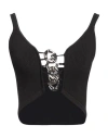 Gcds Woman Top Black Size M Viscose, Polyamide In Black
