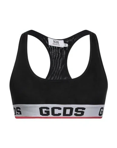 Gcds Woman Top Black Size Xs Cotton, Lycra