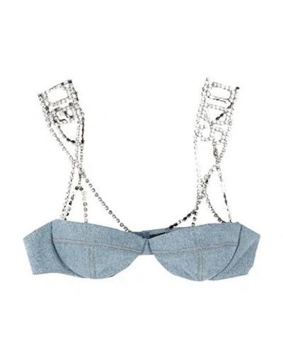 Gcds Woman Top Blue Size 3 Cotton