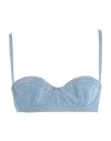Gcds Woman Top Blue Size 8 Cotton In Blue