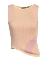 Gcds Comma Asymmetric Ribbed Top In Pink