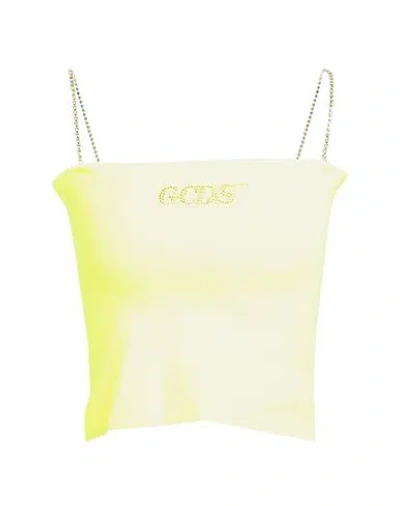 Gcds Woman Top Yellow Size L Polyamide