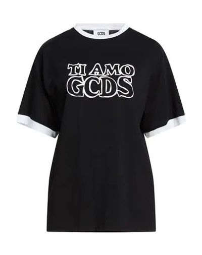 Gcds Woman T-shirt Black Size L Cotton
