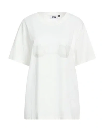 Gcds Woman T-shirt White Size M Cotton