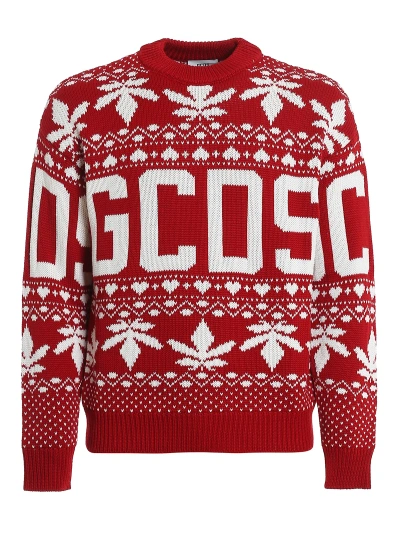Gcds Wool Blend Christmas Sweater In Red