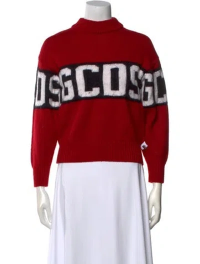 Pre-owned Gcds Wool Graphic Print Sweater In Red