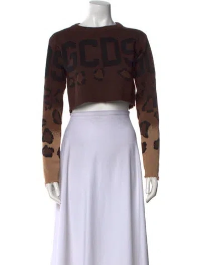 Pre-owned Gcds Wool Printed Sweater In Brown
