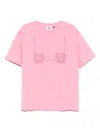 Gcds Crystal Embellished Graphic Print Crew Neck T-shirt In Pink