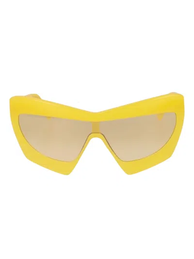 Pre-owned Gcds X Pawaka Logo Geometric-frame Sunglasses In Yellow