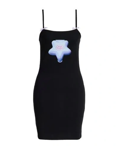 Gcds X Polly Pocket Woman Mini Dress Black Size M Cotton, Elastane