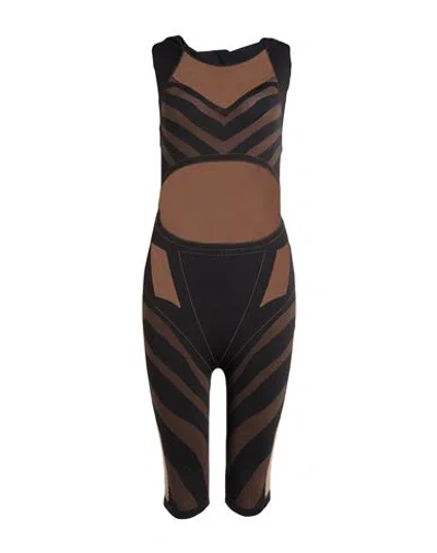 Gcds X Wolford Woman Playsuit Brown Size L Polyamide, Elastane In Black