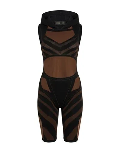 Gcds X Wolford Woman Playsuit Brown Size Xs Polyamide, Elastane