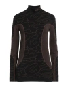 Gcds X Wolford Woman T-shirt Dark Brown Size S Polyamide, Elastane In Brown